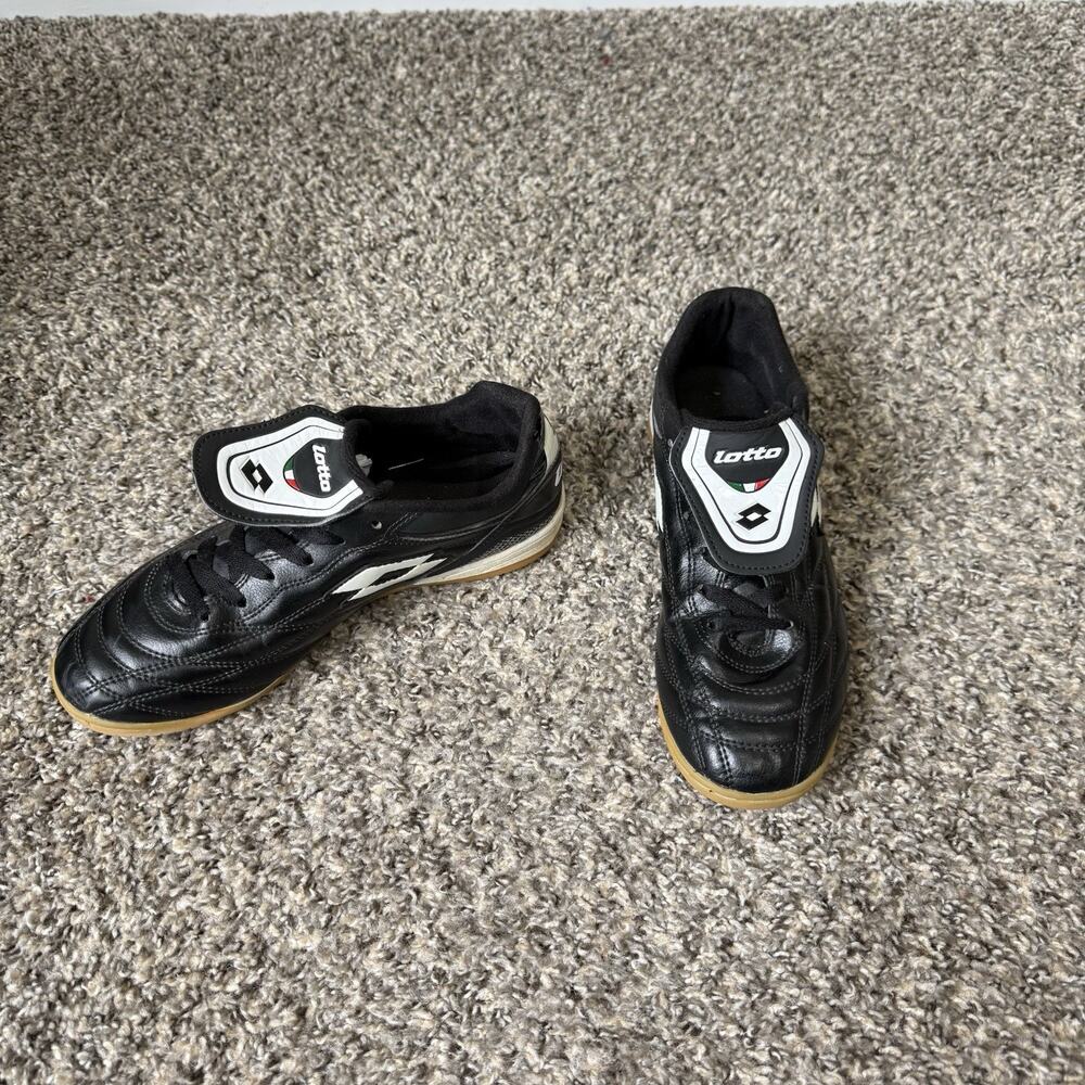 Vintage LOTTO Leather Soccer Shoes Indoor Outdoor Futbol Cleats US 7 UK 6 EU 39